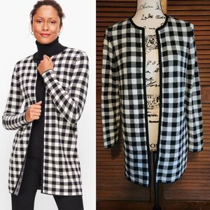 Talbots Buffalo Check Plaid Duster Cardigan